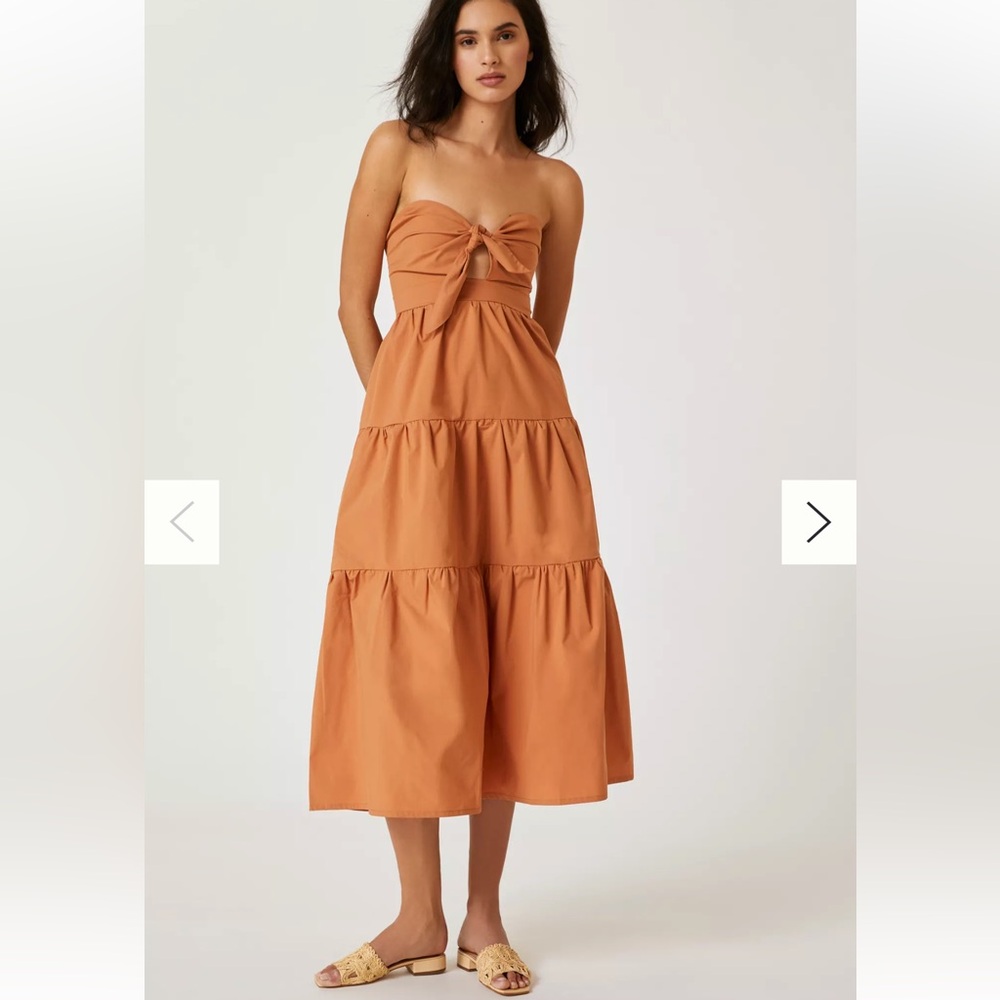 Anthropologie Orange Midi Dress